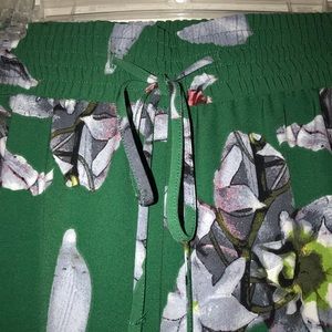 Green Floral Palazzo Pants